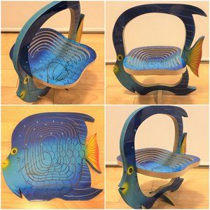 Collapsible Fish Shaped Wooden Basket Candy Bowl
